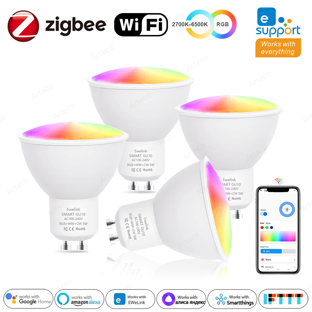 Philips Bulb Hue - Ewelink gu10 zigbee lâmpadas led wifi